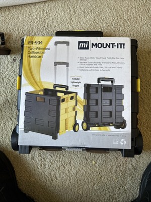 Mount-It! Rolling Utility Cart, Folding and Collapsible Hand Crate on Wheels,...