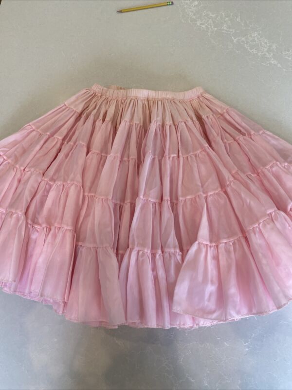 Rhythm Creations Pale Pink Crinoline Petticoat Adjustable L Skirt VERY FULL POOF