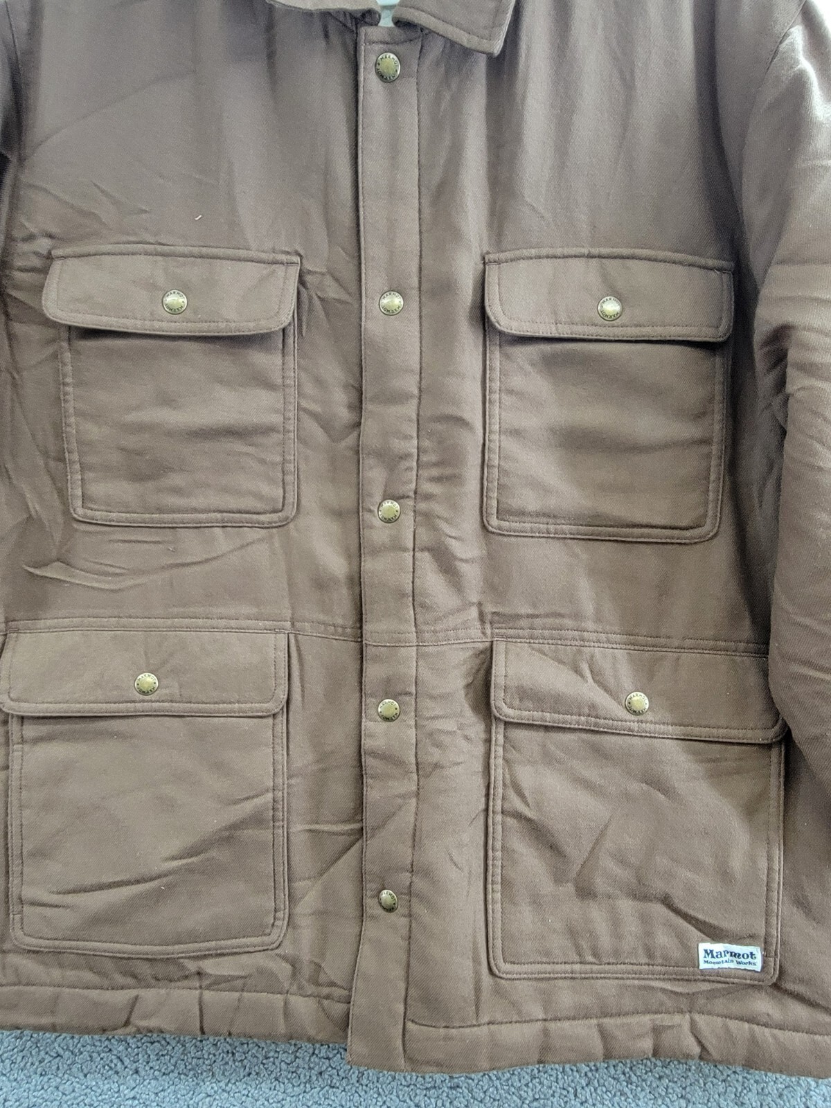 Marmot Ridgefield Sherpa Flannel Shirt Jacket Men's L Pinecone Flap Pockets L/S - Picture 9 of 20
