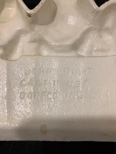 Vintage John Wright Doorstop-3 Terrier Puppies in a Tub-Original Paint