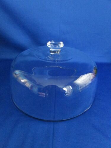 HEAVY CLEAR GLASS CAKE PLATE PASTRY STAND COVER REPLACEMENT DOME LID ONLY10 3/4"