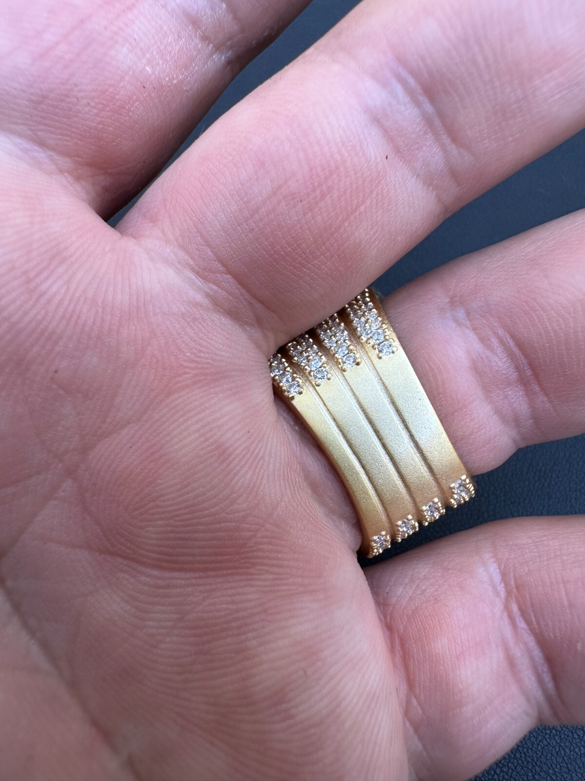 Pre-owned Silver Moissanite Iced Heavy Death Skull Ring Matte Real 14k Gold Over 925  In White