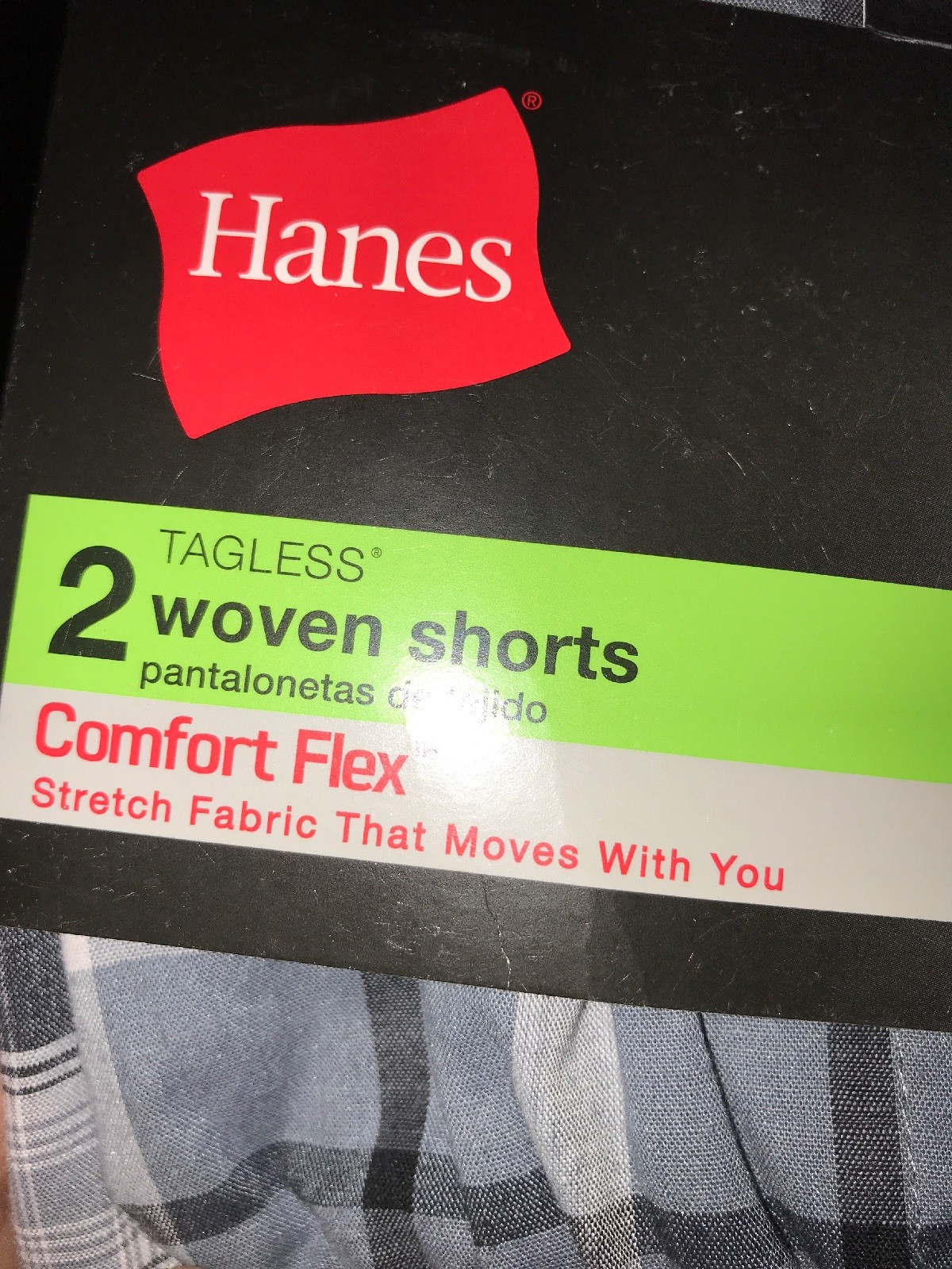 New!  Men's Size S 2 Pair of Woven Lounge Sleep Shorts Blue Plaid Hanes Pockets