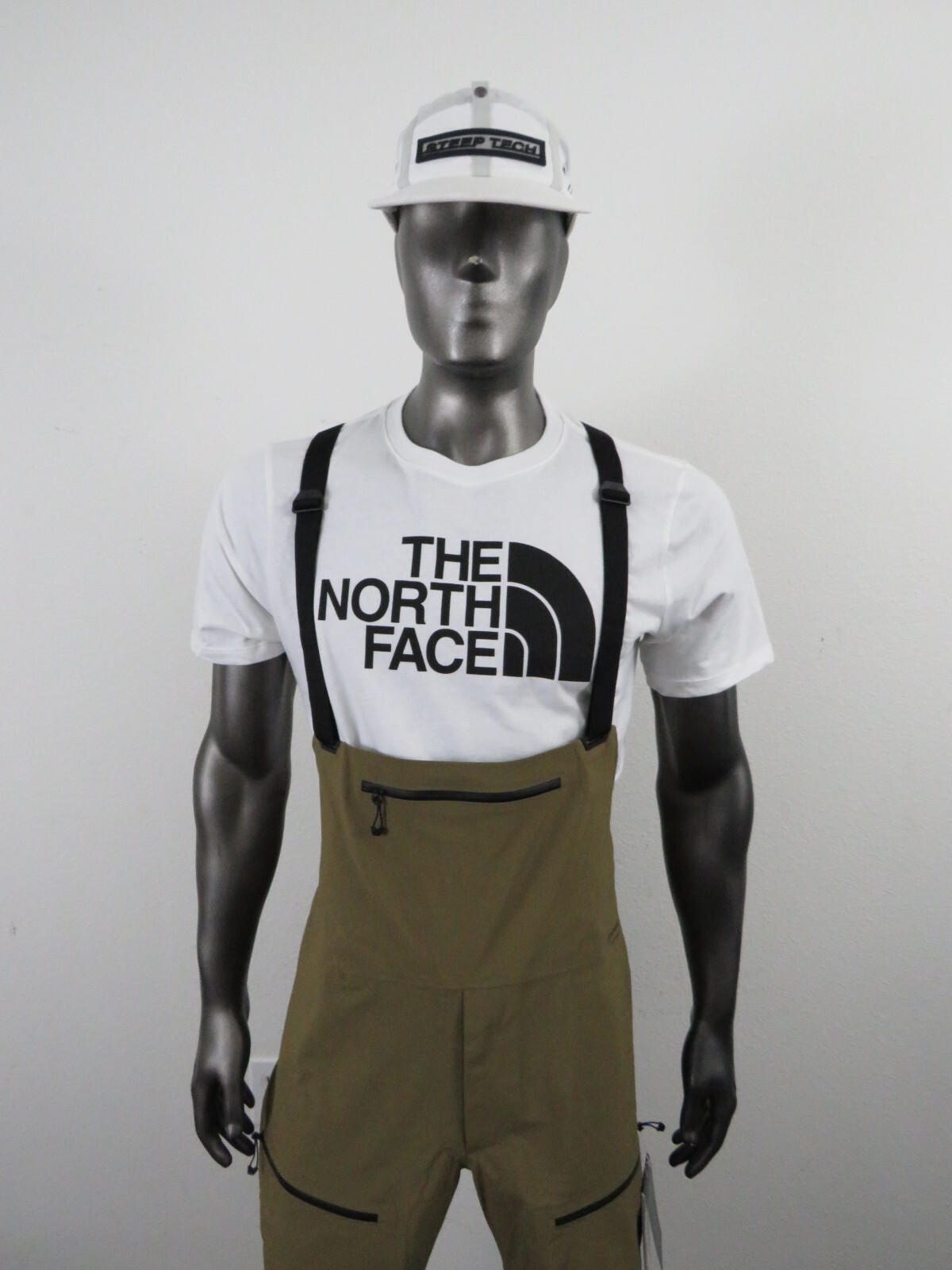 Pre-owned The North Face Mens  Pumori Futurelight Waterproof Ski Bibs Shell Pants - Olive In Pine Needle