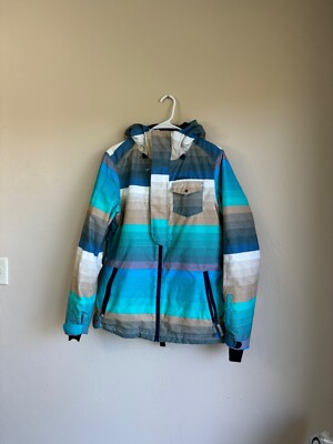 O'Neill Multicolor Varied Stripes Women's Mid-Length Snowboarding Jacket Size M