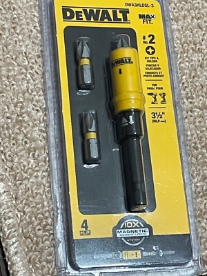 DeWalt Max Fit Phillips #2 Screw Lock Bit and Holder Set S2 Tool Steel 4 pc