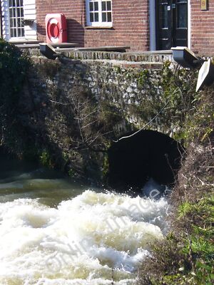 Photo 12x8 Mill Race, Elstead Water emerging from The Mill at Elstead, tod c2010