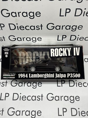 GREENLIGHT 1984 Lamborghini Jalpa P3500 Rocky IV 1:43 Diecast NEW Black Model