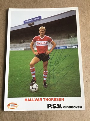 Hallvar Thoresen, Norway   PSV Eindhoven 1985/86 hand signed