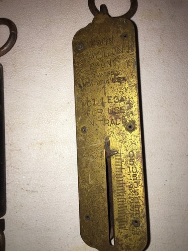 Antique Lot Of 3 Brass Hanging Scales