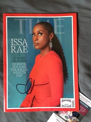 ISSA RAE SIGNED TIME MAGAZINE NO LABEL NL SPIDER WOMAN BARBIE JSA COA