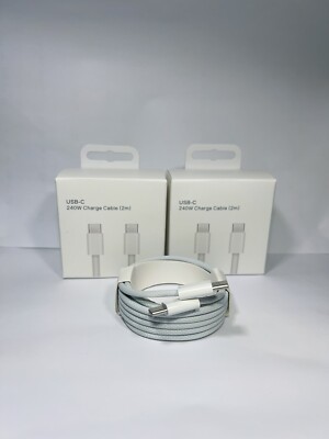 2Pack  240W USB-C Charge  2m iPhone 15 Cable USB-C Fast Charger 6ft Type C Cable