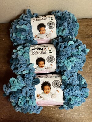 Bernat 3x Alize Blanket-EZ Seaport Teals 6.5 oz 18 yd 100% Polyester Yarn (3)