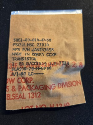 NSC NATIONL TRANSISTOR JAN2N3498 5961-00-014-6458 NEW VINTAGE $30