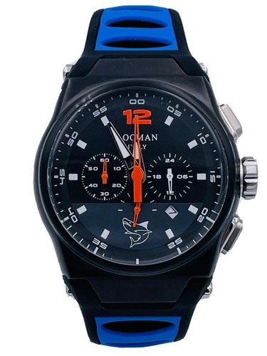 Pre-owned Locman Mare Watch  Chrono Pvd 555kkbl/549 1 23/32in Rubber On Sale