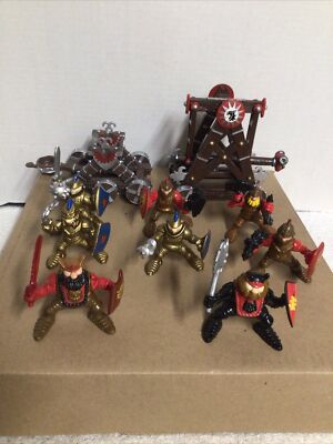 Papo CATAPULT & Battering Ram Castle Siege Weapons With 8 Fisher Price Knights