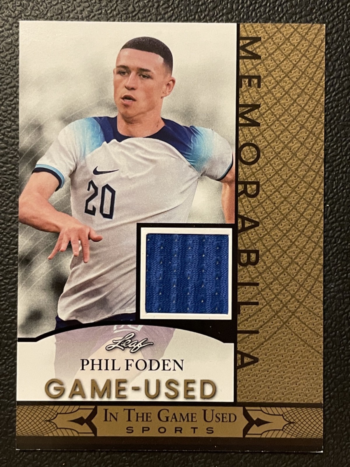 2024 Leaf In The Game Used Memorabilia Gold Phil Foden Jersey