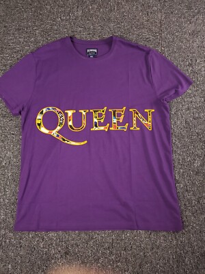 Vilebrequin Queen T Shirt Men 2XL Purple Embroidered Queen Rock Band