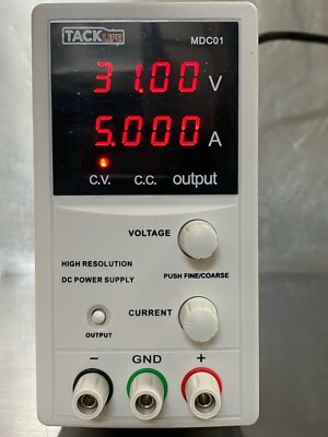 TACKLIFE 0-30V DC 5-AMP Variable Power Supply Course /Fine Adjustment 12V MDC01