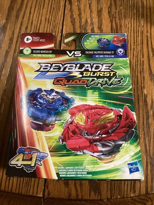 BEYBLADE Burst QuadDrive Salvage Valtryek Rashad V7 and Gilded Nemesis N7 Spi...