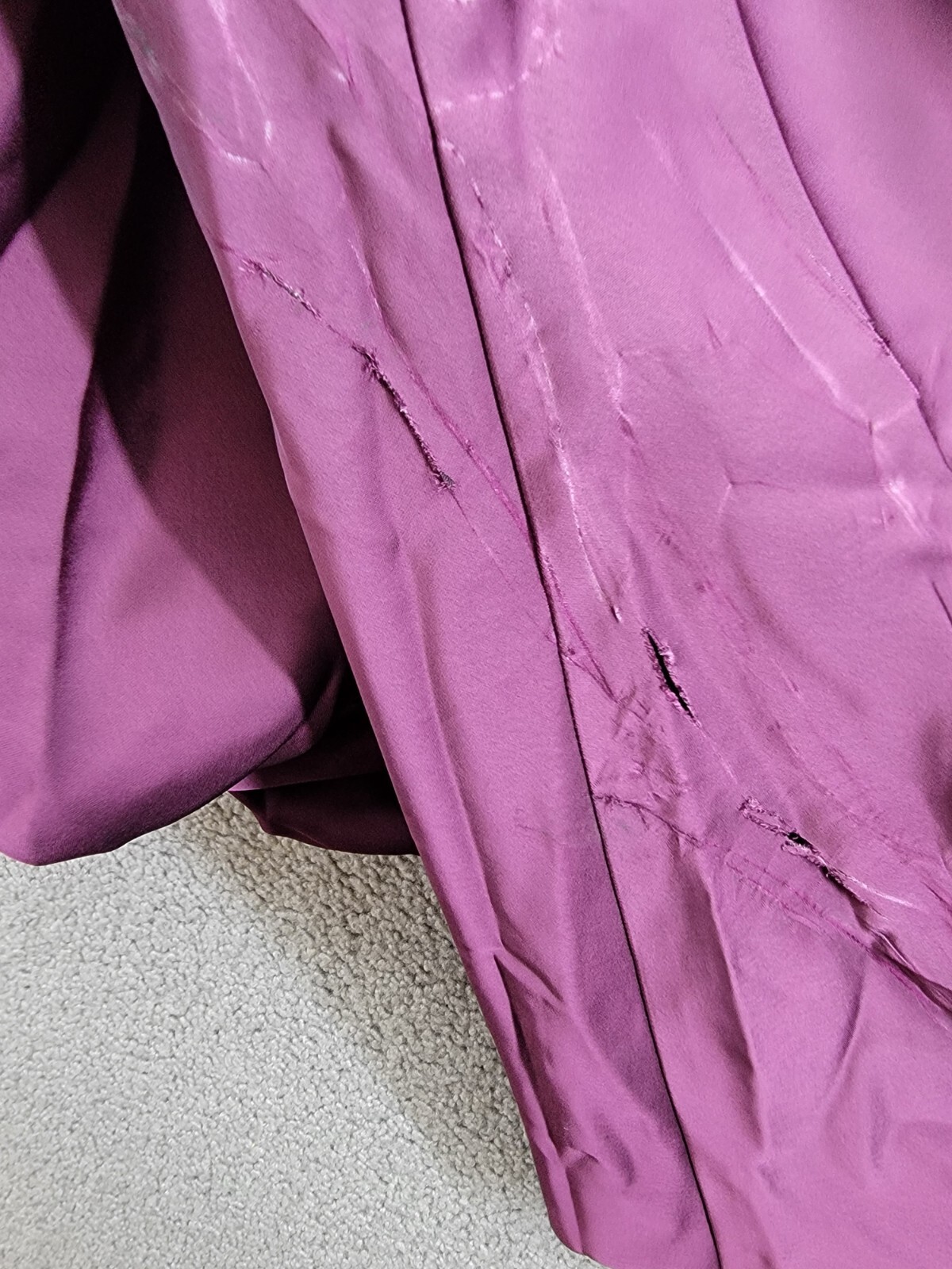 AQUA Halter Mixed Media Gown Women's 10 Purple Drape Front Tie Zip Back Closure - Picture 17 of 18