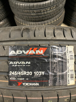 1 New 245 45 20 Yokohama Advan Sport V105 Tire