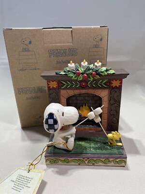Jim Shore Peanuts Snoopy Woodstock Friendship By The Fireplace Enesco 2022- NEW!