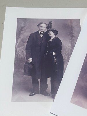Bess and Harry Houdini, a nice reprint portrait of a lovely couple, DEC 1903