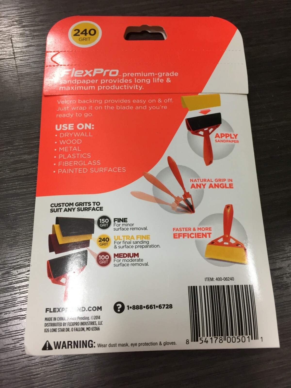 FlexPro 400-06240 6 in. L 240 Grit Abrasive Mineral Sandpaper 6 pk