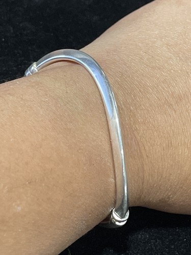 sterling silver italy hinged Twisted Bangle bracelet10.7