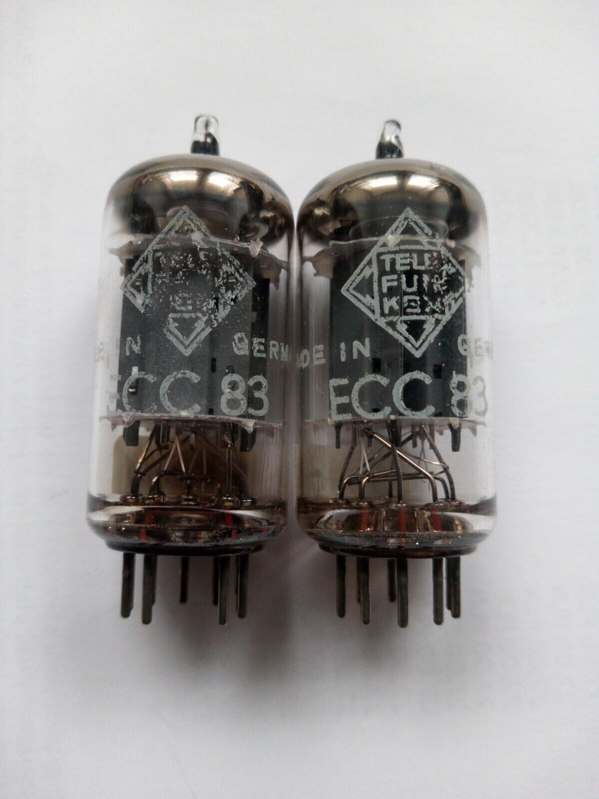 TELEFUNKEN ECC83 ダイヤ リブプレート 2本 TELEFUNKEN ECC83