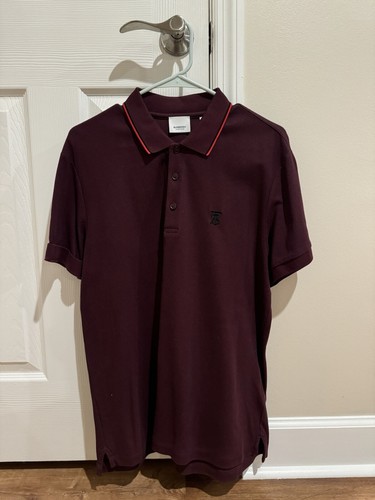 Burberry レッド 長袖ポロシャツ L Burberrys USA製 エンブレム 長袖ポロシャツ sizeS/オールド