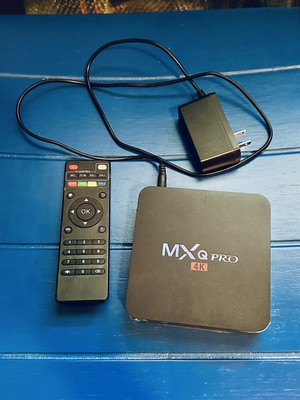 MX Q Pro 4k TV Box With Power Cord And Remote
