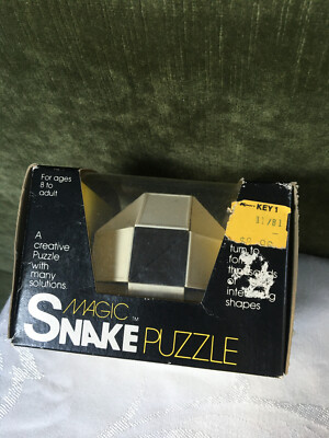 Vintage Magic Snake Puzzle Black White Brain Teaser New in Unopened Box 1980's