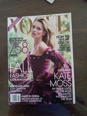 VINTAGE VOGUE Magazine  September 2011 Supermodel Kate Moss COVER