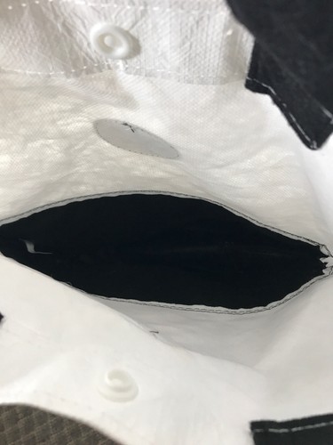 LULULEMON Felt Tyvek Reusable Shopping Gift Bag Purse Tote Black White 12