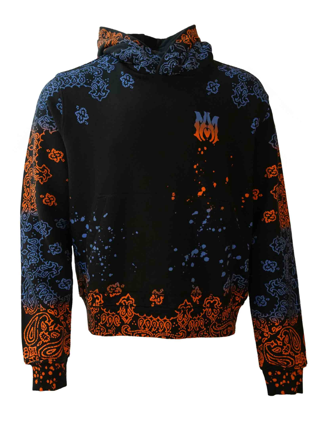 Amiri Bandana Bleach Hoodie Blue / Orange. BNWT. RRP £950