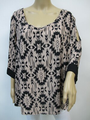 S.H.E. Soul Hammery Energy Womens Plus Size Cold Shoulder Open Back Top 1X~3X