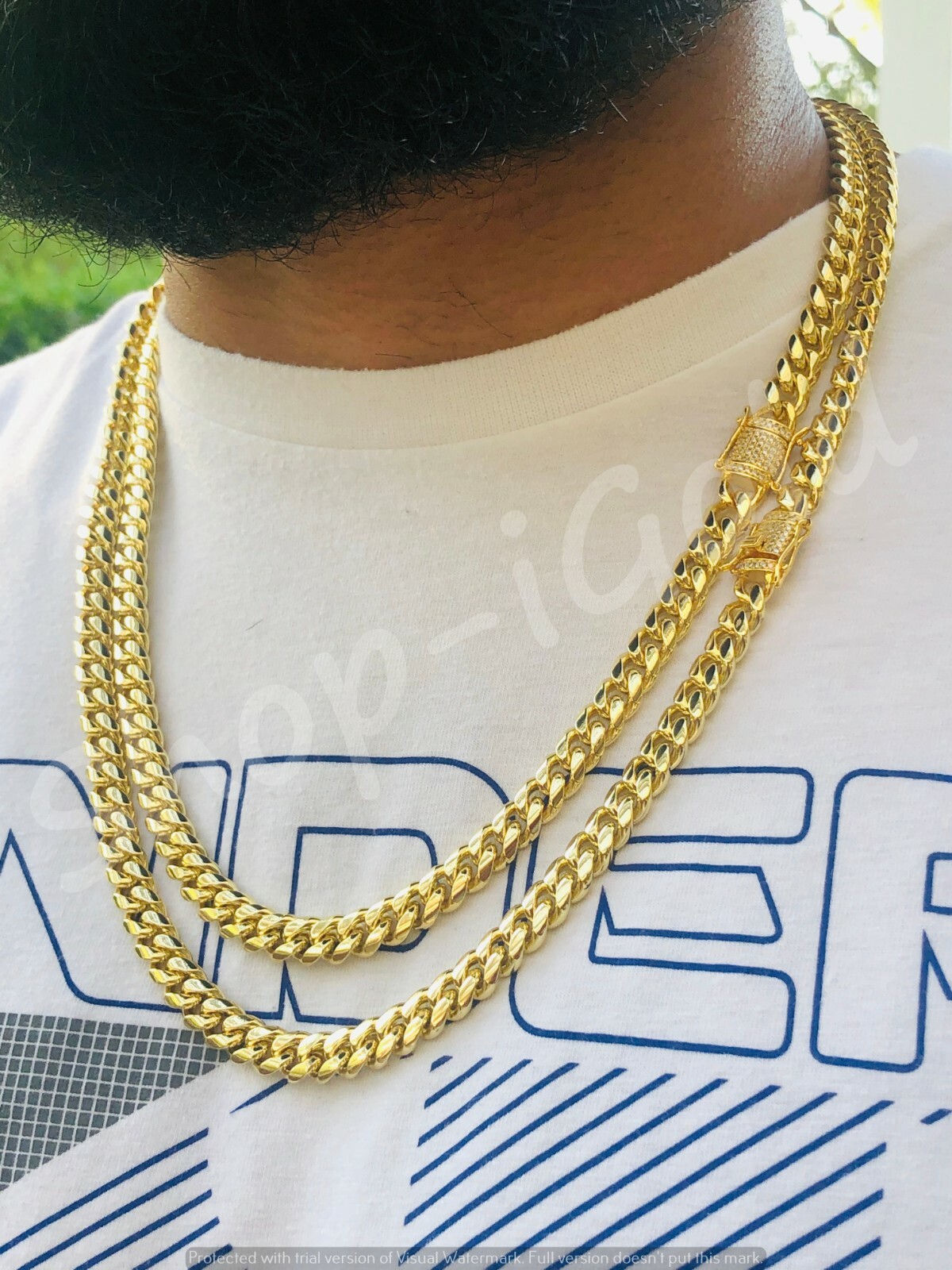 【60cm】【10mm】【18K刻印あり】【Miami Cuban】 10mm Miami Cuban Link Chain Necklace Stainless Steel 18K