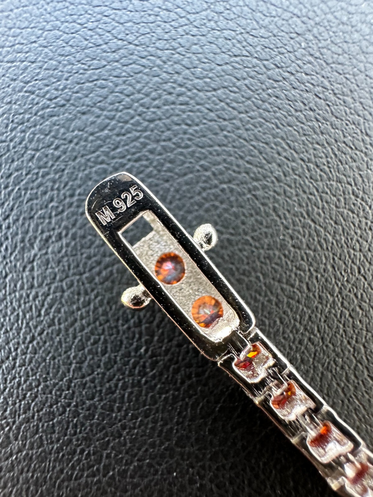 Pre-owned Silver Real Iced Ruby Red Moissanite 3mm Tennis Bracelet 925  Pass Diamond Test