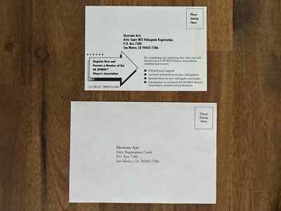 Electronic Arts EA SNES Super Nintendo Registration Card (ELA-SNS-US-1) Insert