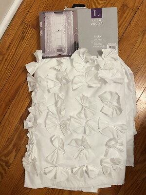 Lush Decor Store Riley White Window Curtain  54x84