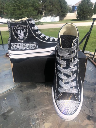Pre-owned Converse Crystallized Greenbay  Bling-custom-made Any Team Any Sport Sz7-11 In Purple