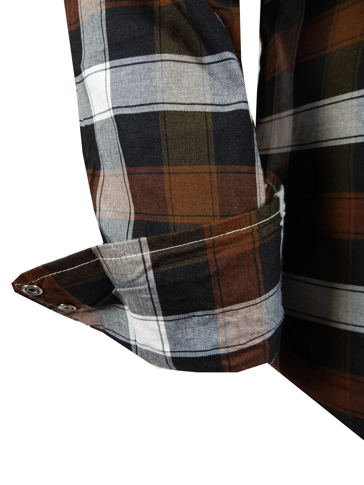 Plaid Shirt Mens Western Country Flap Pockets Triple Snap Cuffs TRUE FIT Casual