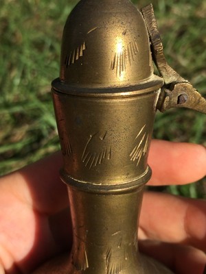 Vintage Etched Brass Genie Oil Lamp Teapot Hinged Lid Excellent Cond Very Old