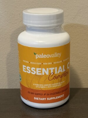Paleovalley Essential C Complex Supplement Immune Supp 56 Vegan Caps 02/26 FRESH