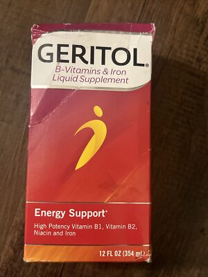 Geritol Liquid Vitamin and Iron Supplement | 12 Oz | High Potency B-Vitamins and