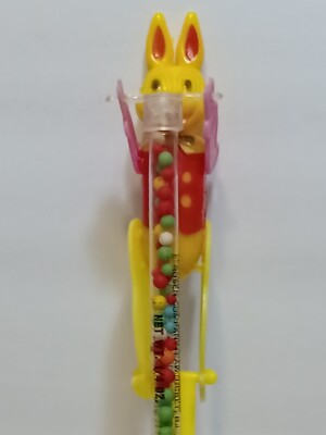 Vintage Easter Bunny candy container acrobat slide and jump candy tube Rosen 15''