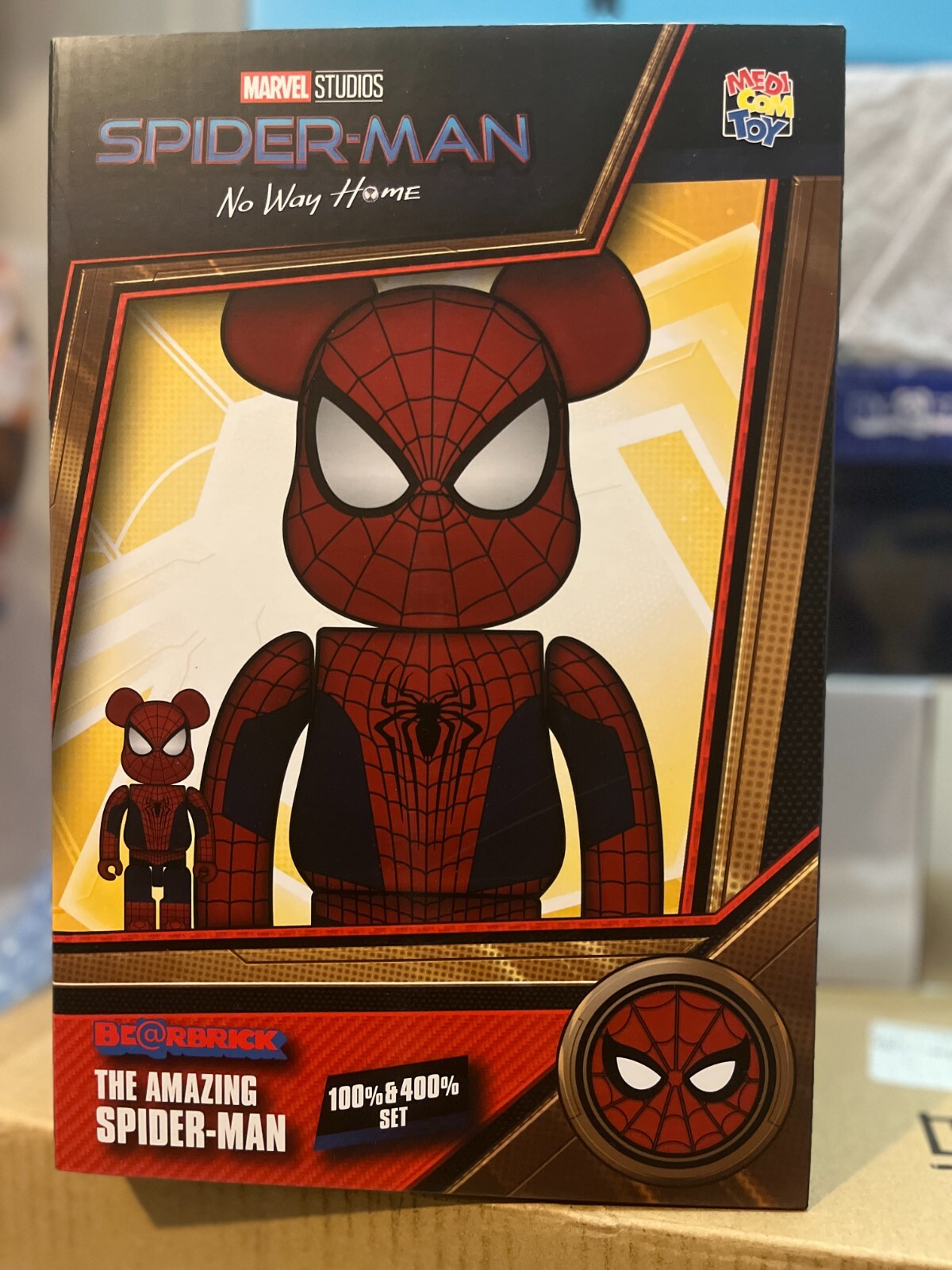 MEDICOM TOY - BE@RBRICK SPIDER-MAN 100％ &amp; 400％ MEDICOM TOY BE@RBRICK Bearbrick Spider Man 400% Spiderman