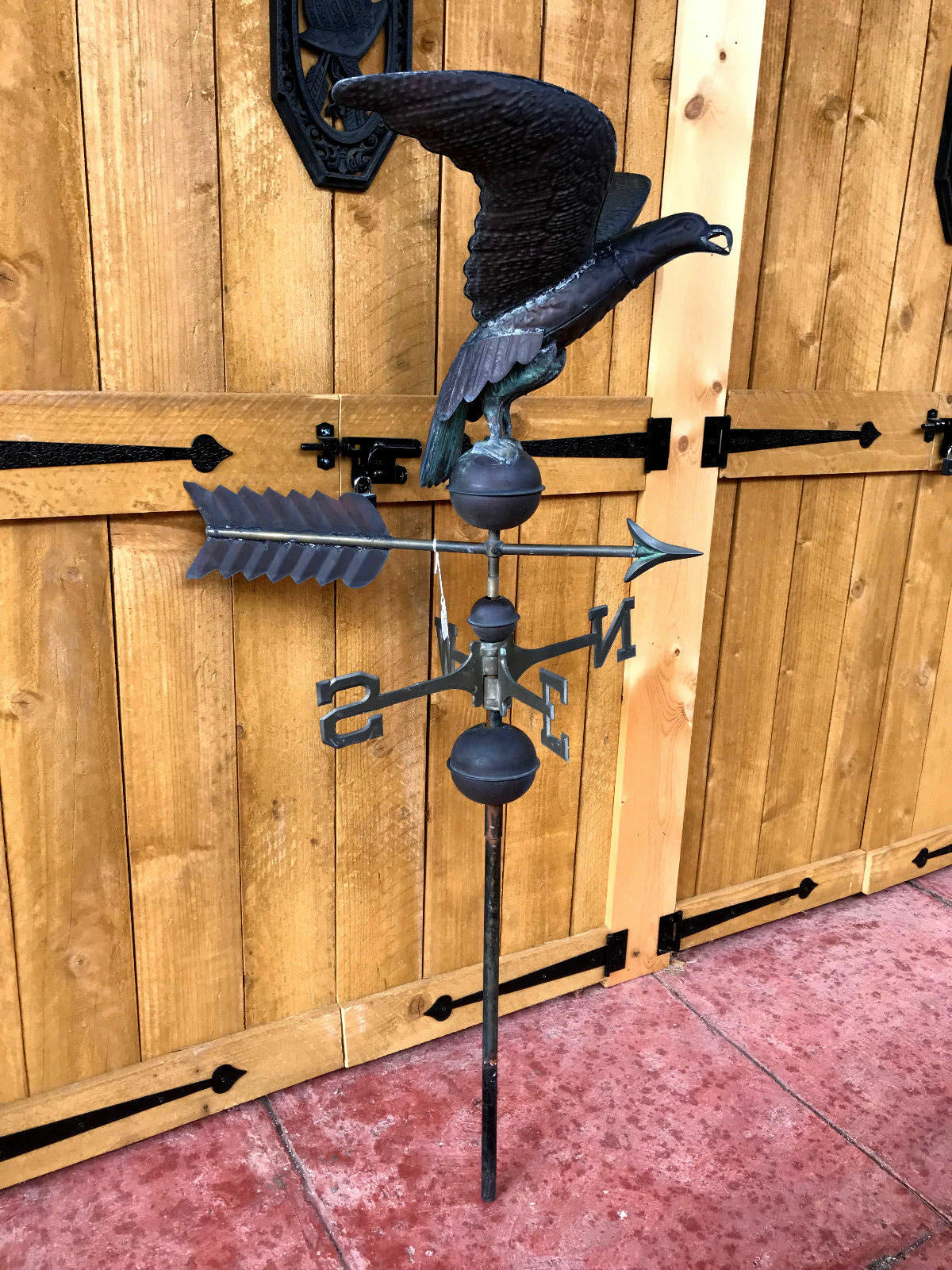 Antique Molded Copper Weathervane Eagle Vintage Hawk Weather Vane